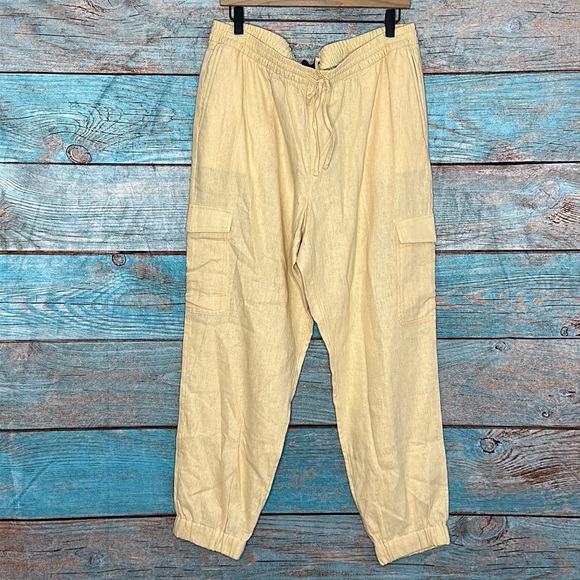 Banana Republic Linen Pants Joggers Large - Picture 1 of 8